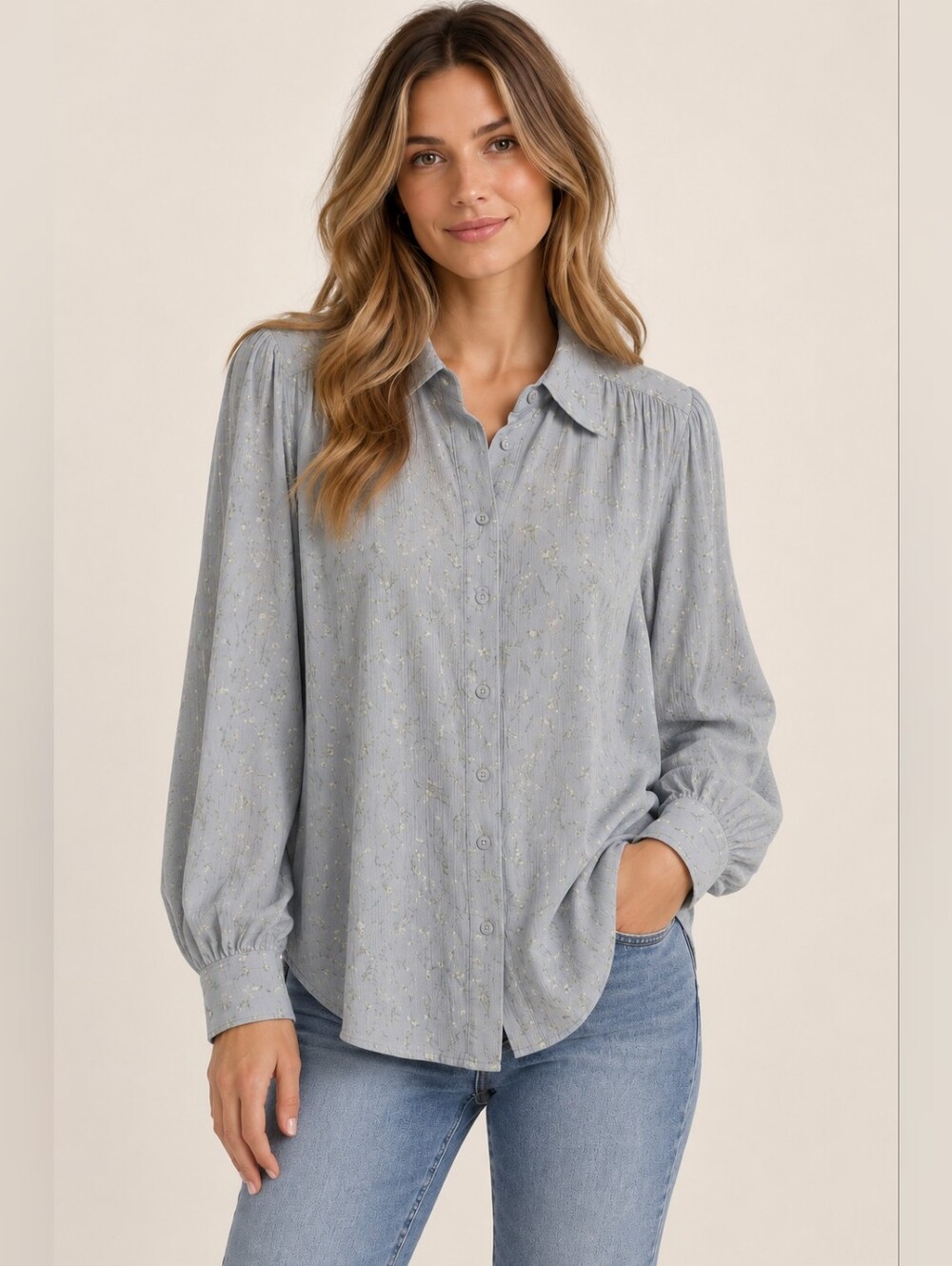 UNIQLO : C Floral Button-Up Blouse